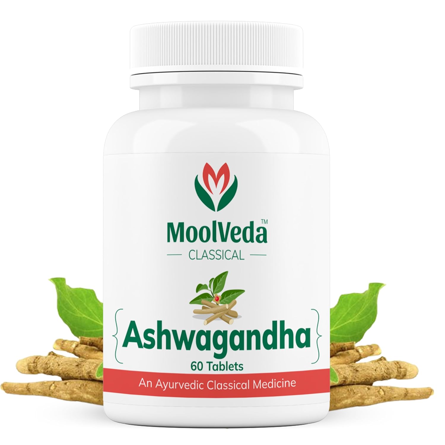 

Moolveda Ashwagandha Tablets, Energy, Stress Relief | 60 Veg Tablets 100gm 0.2lbs