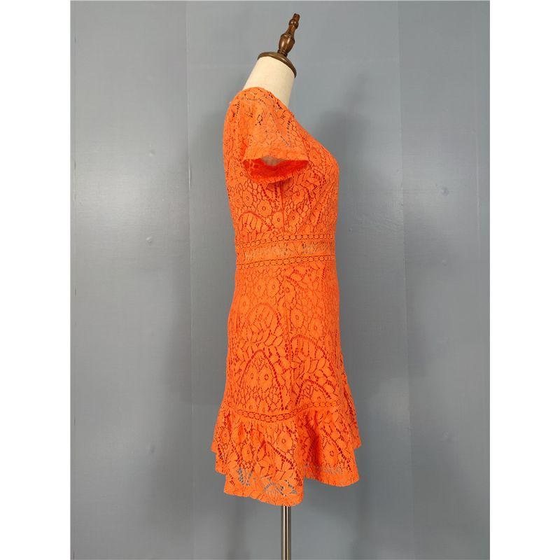 Export Single AQ Home Elegant Lady Beautiful All-Match Lace Embroidery Dating Silm Slimming and Short Dress Women's Clothing