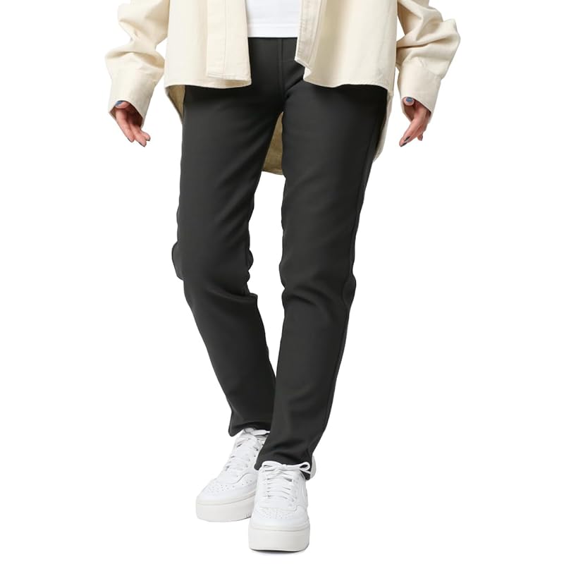 

[M.R.U.] leggings ladies leggings pants Fleece lining bonding material stretch charcoal LL