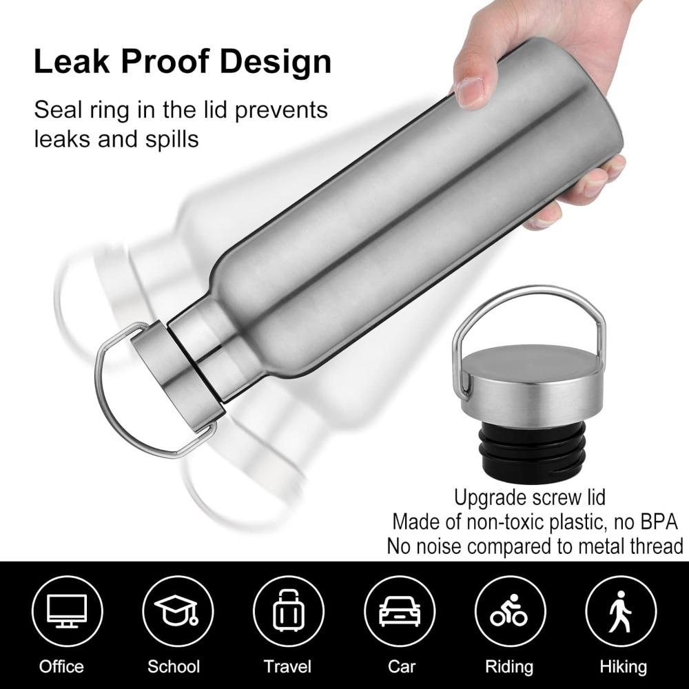 Nerezová termoska 1000 ml/600 ml Jednovrstvá láhev na vodu Opakovaně použitelná a ekologická Vhodná do myčky nádobí/jednoduchý hrnek