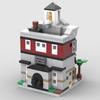 Building Block Compatible With 104289 Mini Fire Station, Mini City Street View Series, Small Particle Assembly