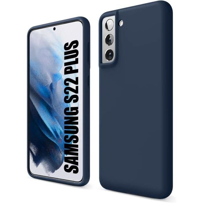Coque Silicone pour Samsung S22+ - BOOLING - Protection Antichoc Ultra Slim - Bleu Marine