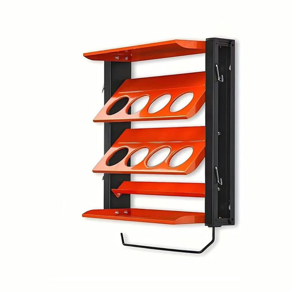 

Steel Construction Spray Bottle Holder Wall Mounted Customizable Paper Towel Holder Utility Storage 8 Hole Design