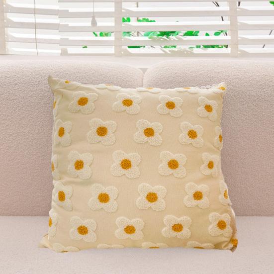 Yousheng Plush Flower Pillow Cover Spring Summer Throw Pillow Case Farmhouse Decor Pillow Case with Hidden Zipper for Sofa Bed Home Decoration