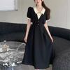 Women's Summer New Fashion Fake Two-piece Short-sleeved Dress Design Midi Skirt