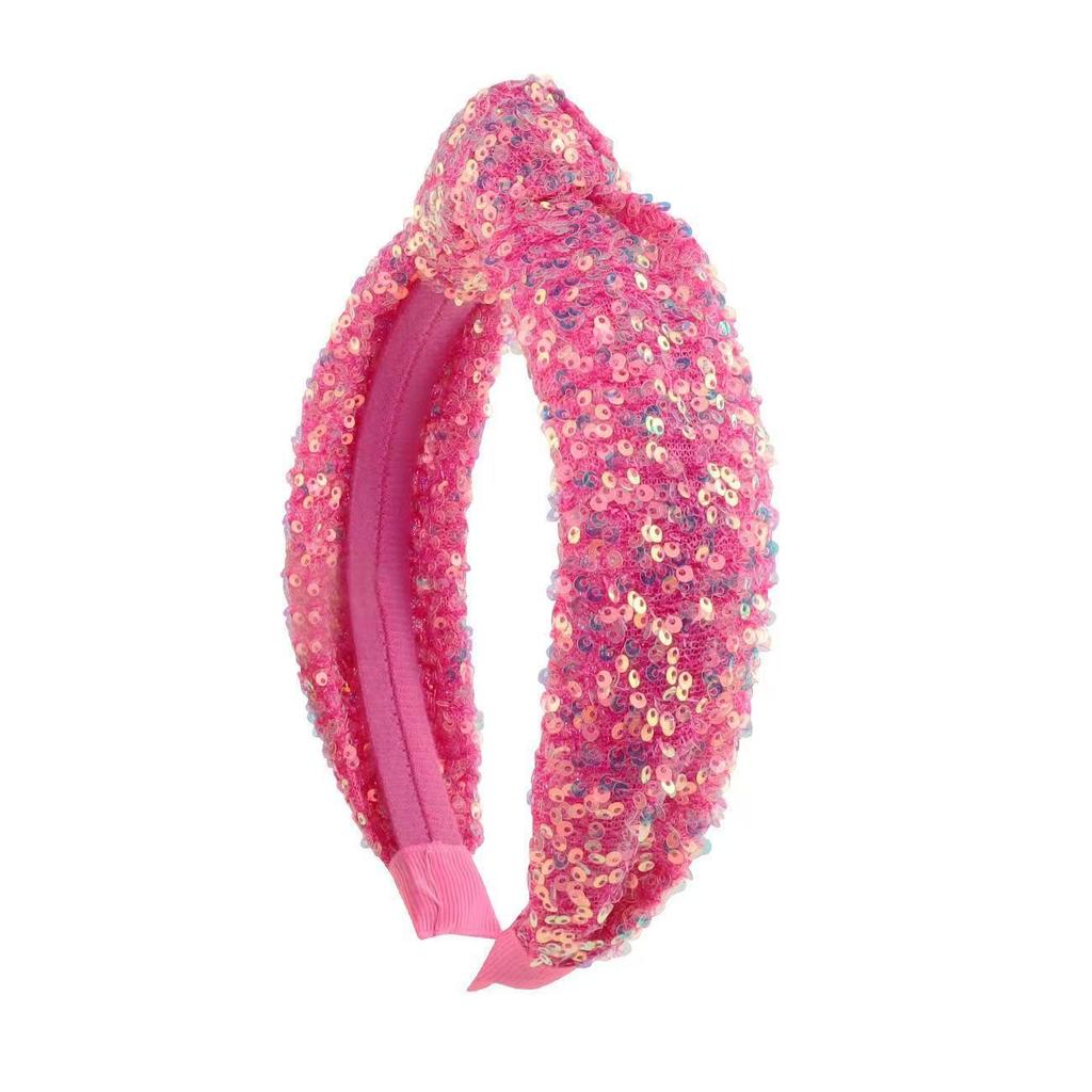 Versatile Women's Headband with Colorful Sequins, High-End Feel, Sweet Knot Design, and Children's Accessories