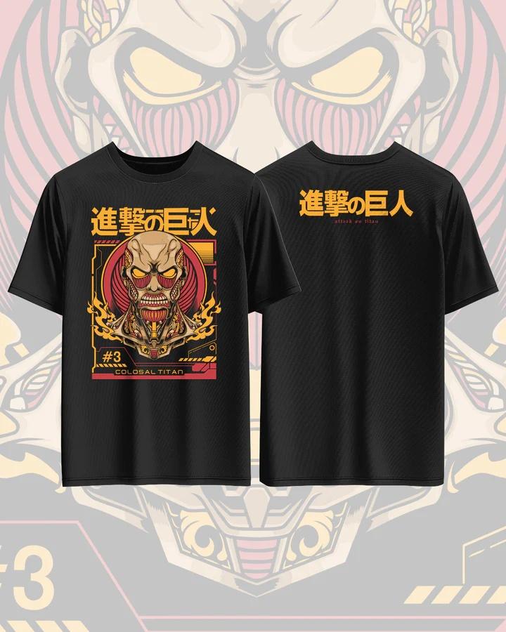 Attack On Titan Anime Printed Pure Cotton Tshirt for Men and Women Casual Fashion Oversized Anime Peripheral Clothing Tshirt