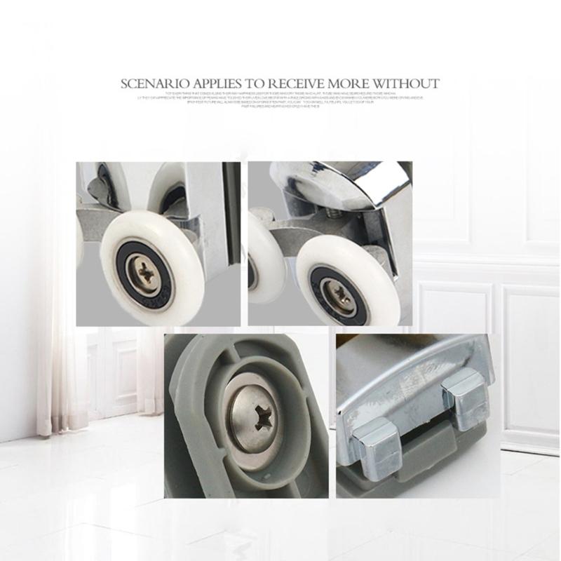 4pcs Convenient Replacement Door Rollers Plastic Door Rollers Adjustable Height Smooth Sliding for Bathroom Glass Doors