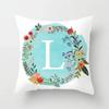 A-Z Letter Cushion Cover Blue Floral   Soft Throw Pillow Cover Decorative Sofa Pillow Case Pillowcase