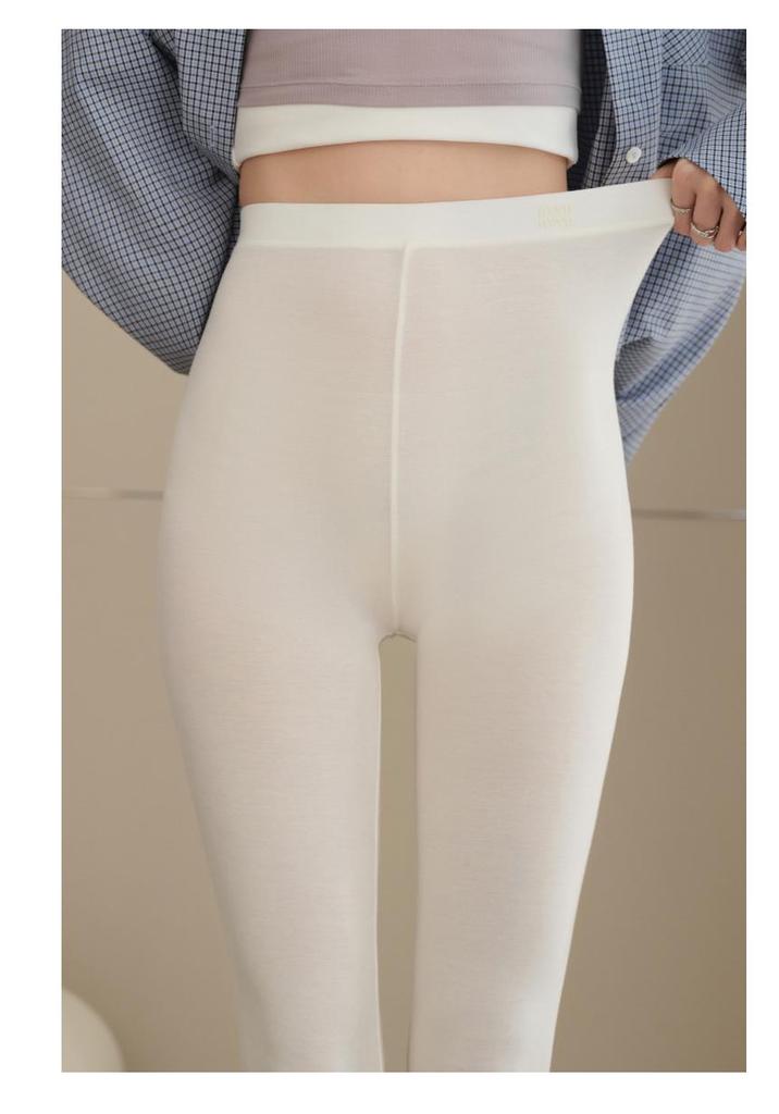 Women's Spring 2026 High-Waist Gray Leggings - Stretchy, Slimming, Simple, and Skin-Friendly Nine-Point Pants