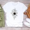 Tee Top Fashion T Shirt Clothing 90s Sweet Style Watercolor Lovely Style Casual Short Sleeve Women Print Lady Female Graphic T-shirt