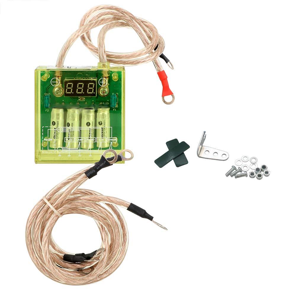Auto Voltage Stabilizer Universal Car Fuel Saver Voltage Stabilizer Regulator Ground Wires 10mm 8 Point Octagon 6 In 1 Battery