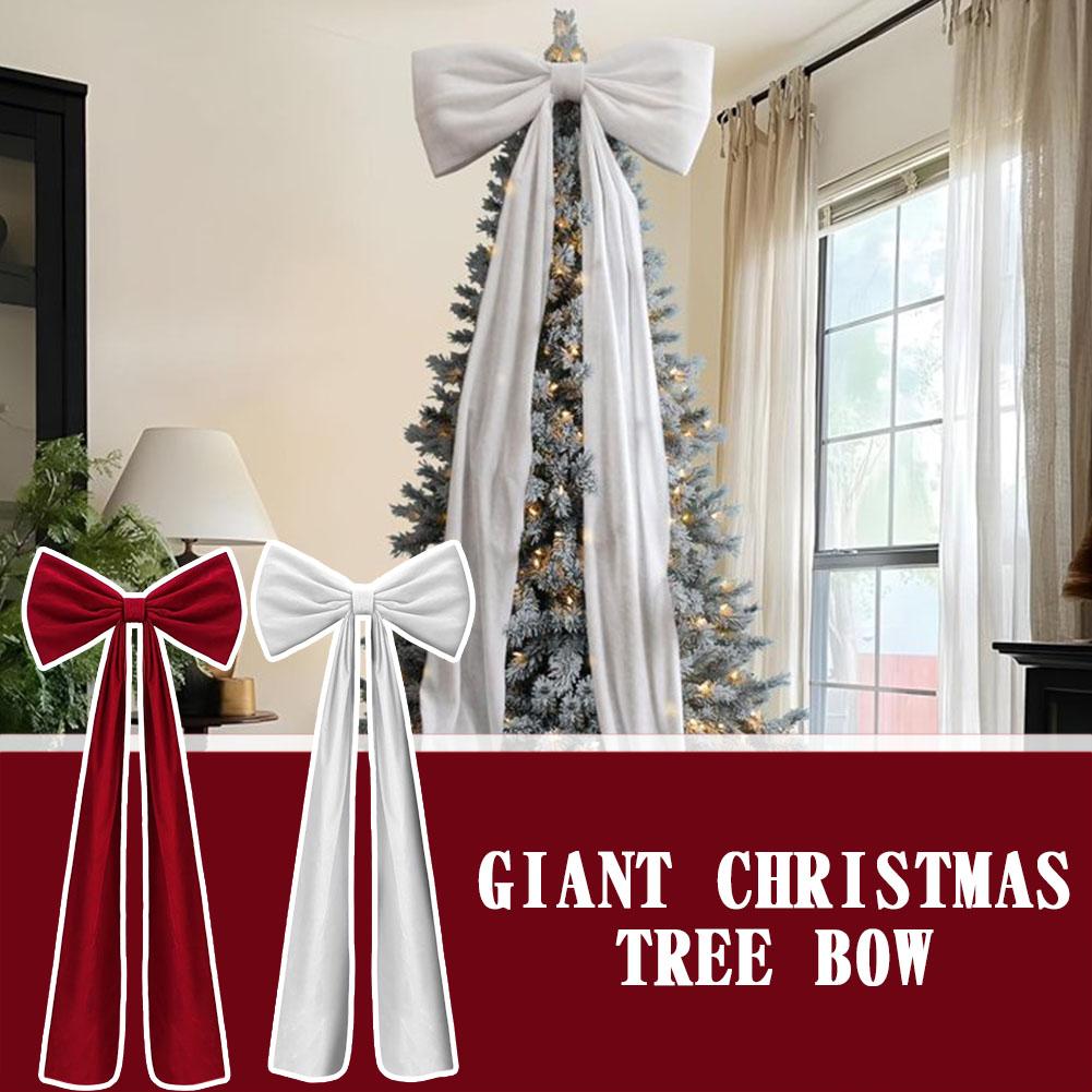 19,6 Inch Kerst Extra Groot Fluweel Strik Kerstboom Topper Strikken Voor Huis Muur Achtergrond Verjaardag Bruiloft Feest Decoratie B9J5
