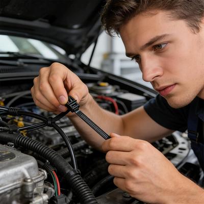 25 peças Abraçadeira de Cabo Universal de Nylon Fivela Pesada Auto-Travante Suporte de Abraçadeiras Zip com Fixadores de Pino Para Painel de Carroceria de Automóvel RV