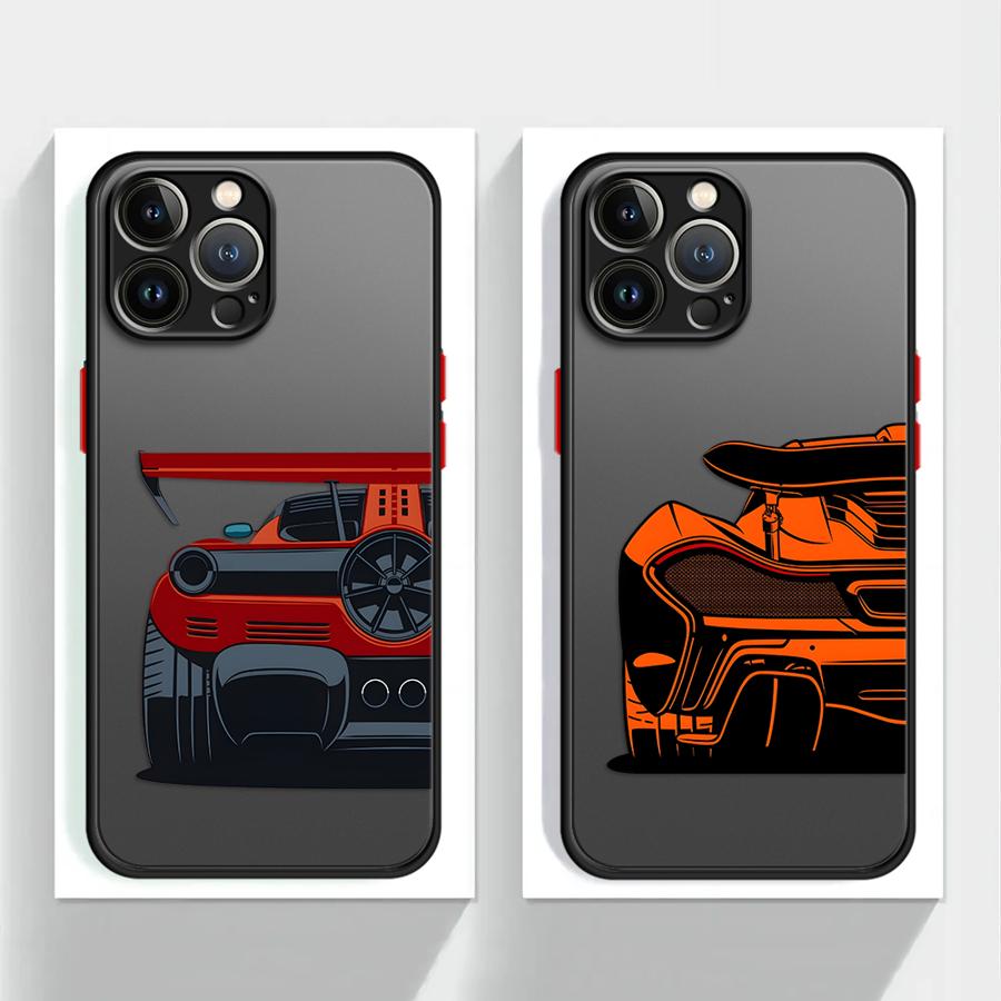 Coque de téléphone Cool pour iPhone 17 Pro Max 12 XS XR 7 8 SE 14 15 11 Air 16 Plus 13 Mini Housse Arrière Dessin Animé Voiture