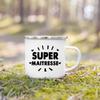 Merci Maitresse French Print Enamel Mug Drinks Dessert Milk Cup Creative Coffee Cups Vintage Handle Drinkware Gift for Teacher