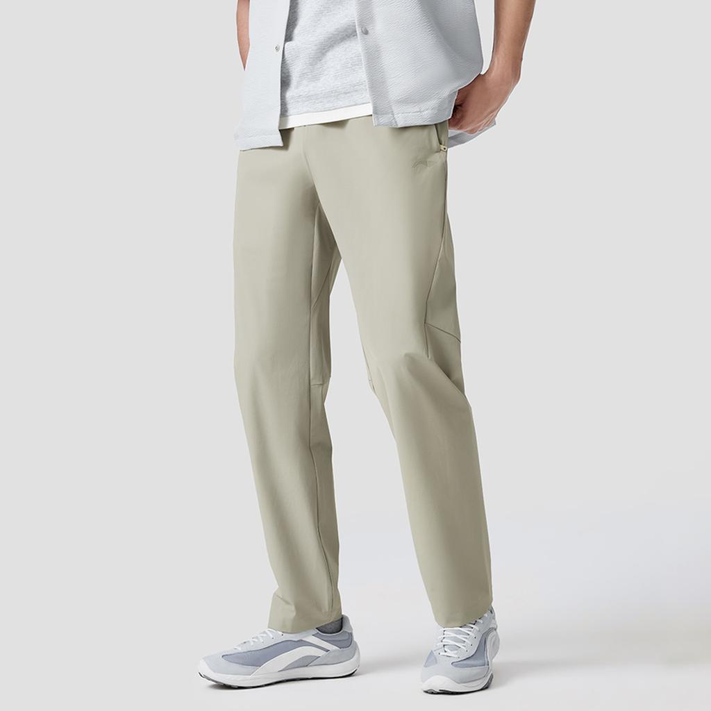 Li Ning Fitness Series Brand Logo Stitched Sports Casual Long Pants Men bottoms AYKW863-3