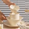 Cream Style Ceramic Rice Bowl Set