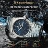 Topmarke Ultraflache Luxus Herrenuhr Wasserdicht Leuchtend Quarz Doppelkalenderuhr