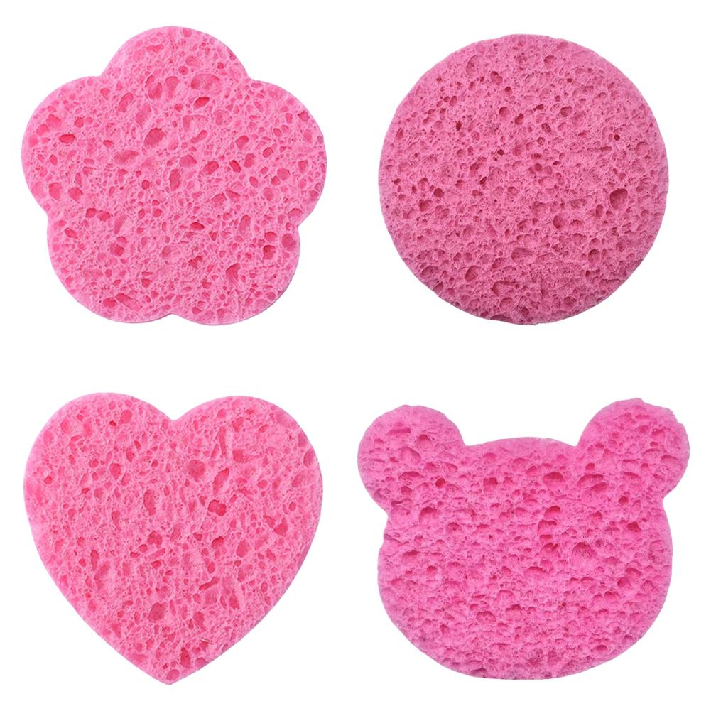 Compressed Facial Cleansing Sponges Heart Shape Natural Face Wash Sponges Pads Soft Absorbent Cleansing Tools Portable Facial