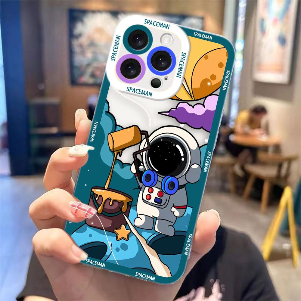 

Astronaut Space Spaceman Clear Phone Case For Realme 15 5 6 7 7I 8 8I 9 9I 10 11 12 NOTE 70 C75 C71 C67 C65 C55 C53 C35 C33 Case REALME 6