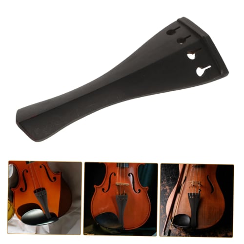 Toyvian Stained Ebony Violin Tailpiece, 4-Hole Replacement Violin Tailpiece, Replacement Violin Part