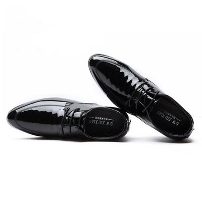 New Spring Business Dress Leather Shoes Men's Lace-up Casual Shoes Shiny Shoes Men