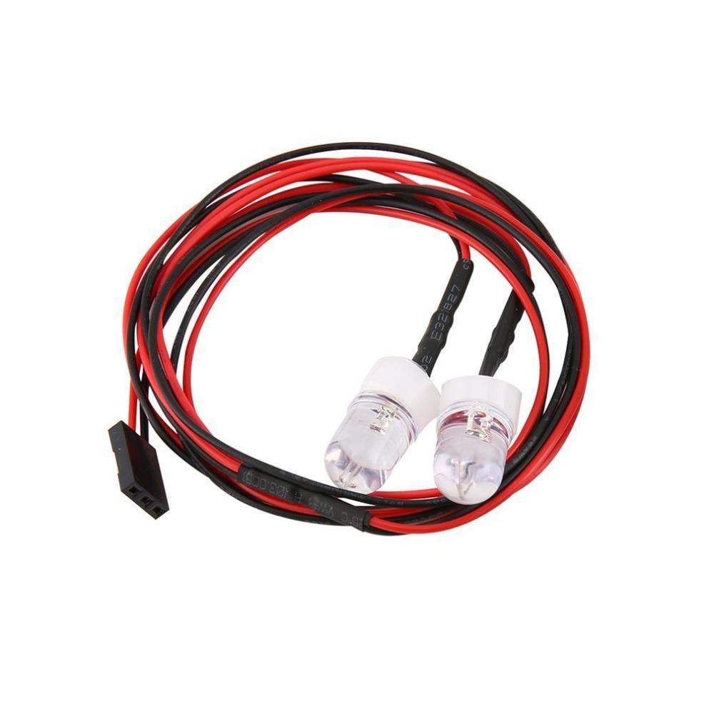 2 White/Red LED Lights 10W 10mm Lamp Kit Headlights Taillight for RC Car Truck Model Traxxas HSP Tamiya Accessories Part