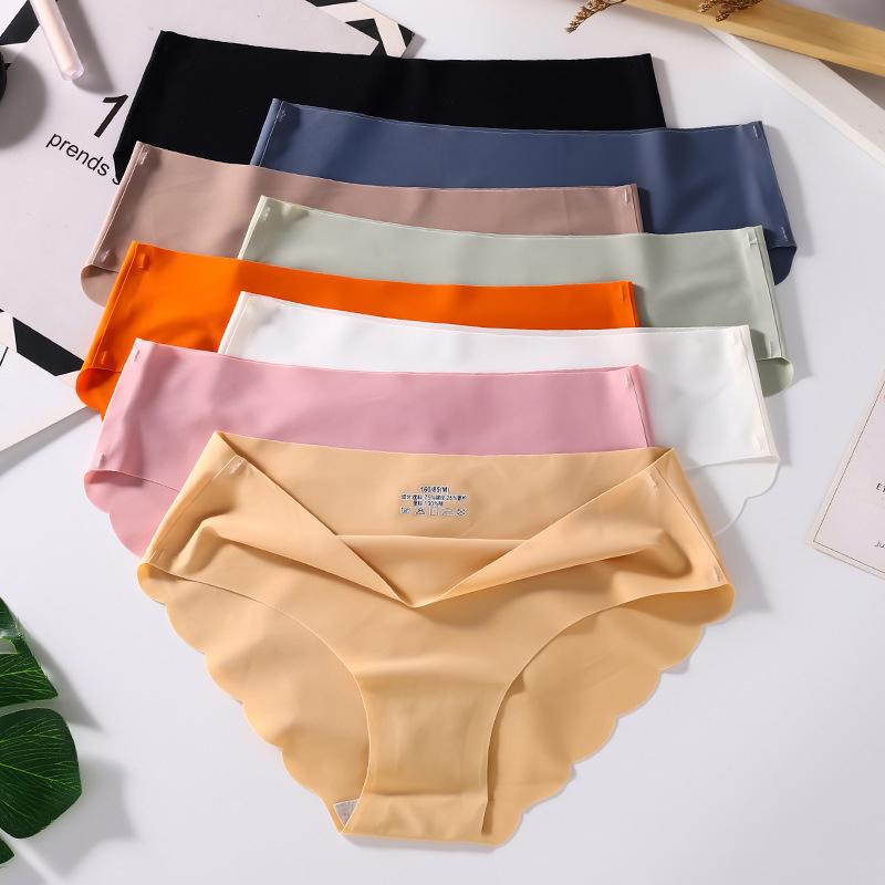 Seamless Silk Panties Women Underwear Sexy Female Underpants Briefs Woman Lingerie Underwear Ice Silk 10 Pcs/Set