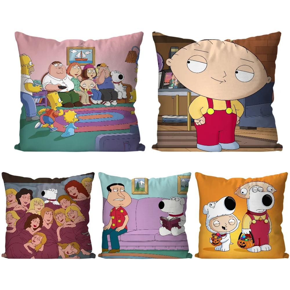Animated F-family G-guy Drama Cartoon Pillow Case Square Pillow Bedroom Sofa Leisure ComfortCarLiving Room Home Decoration 40X40