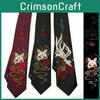 Embroidered Nine Tailed Fox Japanese Anime Jk Necktie In Chinese Style