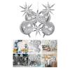Silver Disco Stjärnballong 4D Aluminiumfolieballongset för 70-tals 80-tals Temafester Födelsedagar Bröllop Festdekorationer