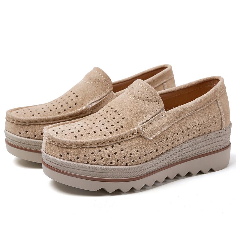 Spring and summer new sports shoes women's shoes platform muffin shoes casual shoes large size medium heel women's beanie shoes