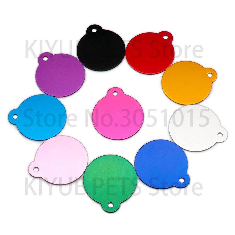 Wholesale 20pcs Round Shape Charm Pet Tags DIY Tags Pet Shop Tags Pet Dog Cat Tag Id Aluminum Phone Telephone Supplies Alloy