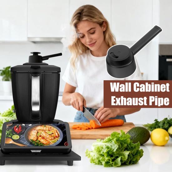 Exhaust Pipe with Raised Handle Rotating Installation Side Exhaust for Kitchen Cabinets Moisture Protection Dishwasher Safe Heat Resistant Accessory