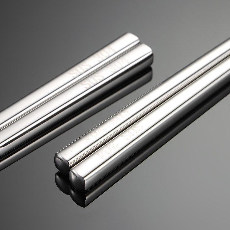 Customized 304 Stainless Steel Full-square Chopsticks Multi-specification Children's Practice Chopsticks Gifts Portable Tableware Laser Logo