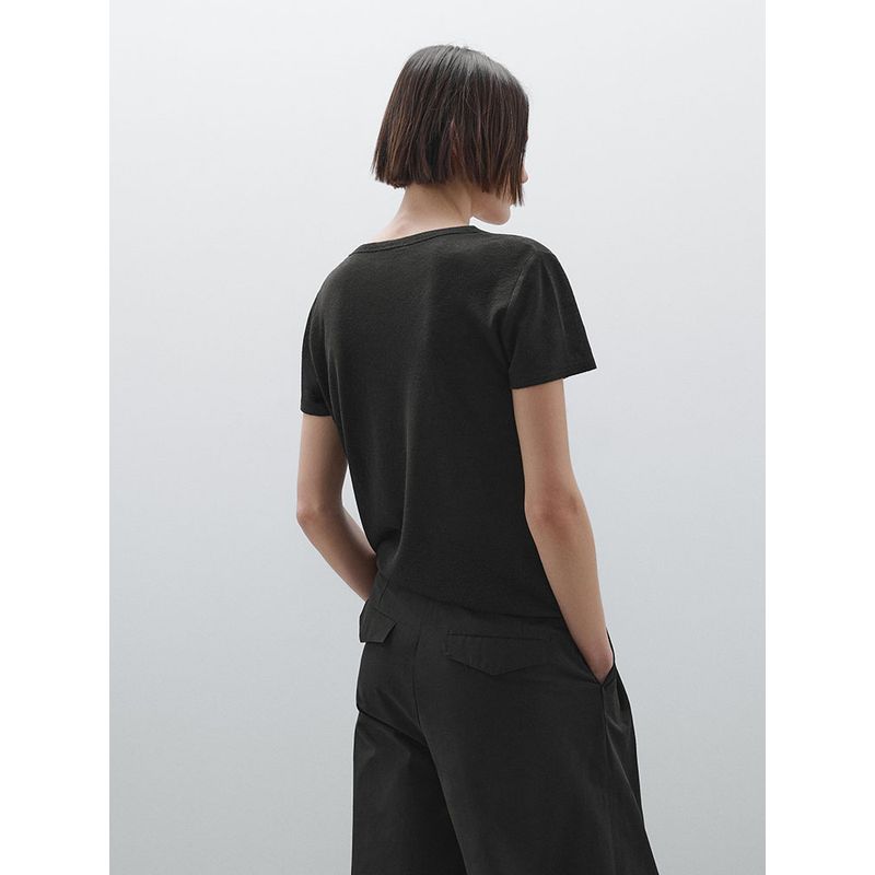 Za2025 Summer New Women clothes Casual Simplicity Wind Lightweight V-neck Short sleeve T-shirt Top 06216938 306