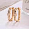 gold u-shaped zirconia earrings
