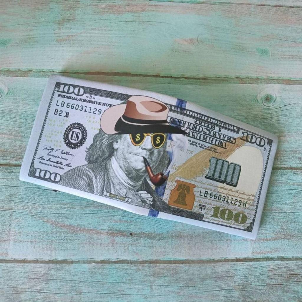 Unisexová krátká peněženka s kreativními vzory měn z různých zemí