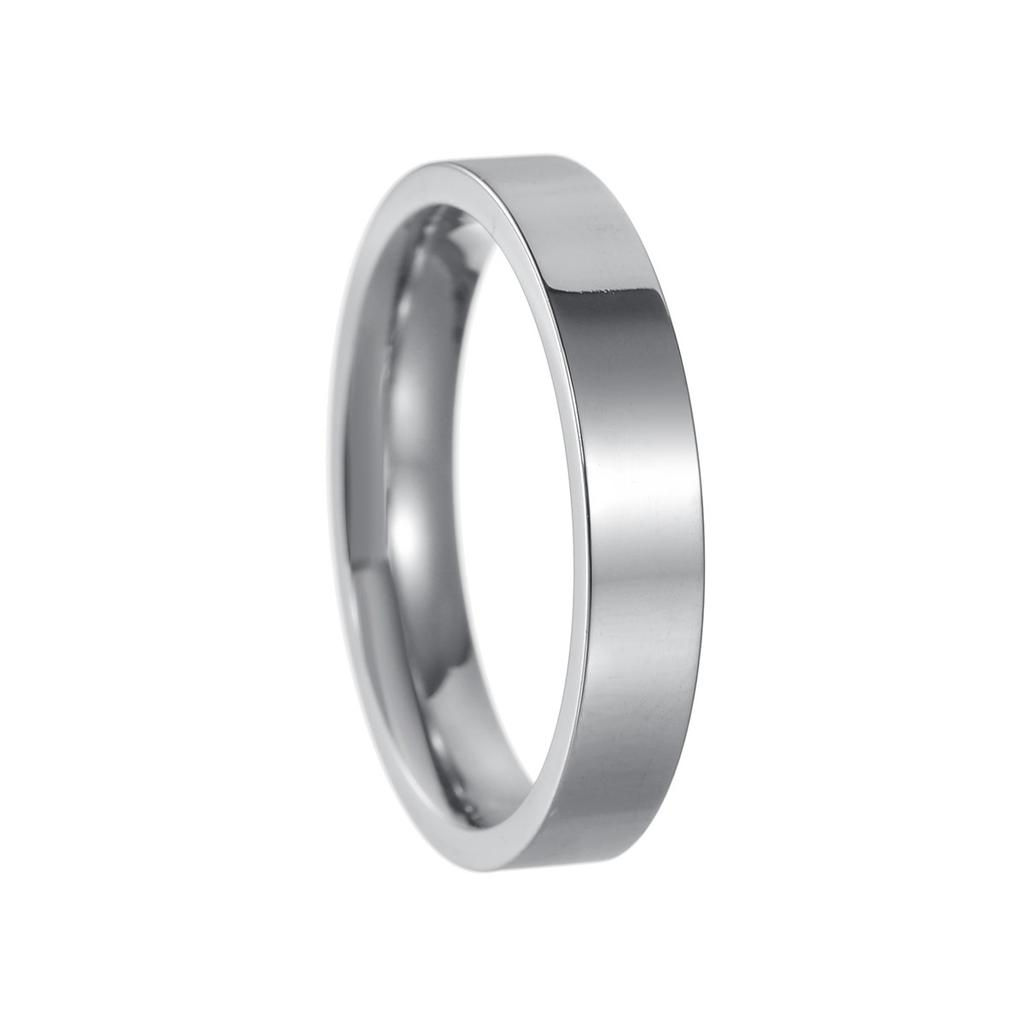 Polish Flat Stainless Steel Ring for Men Women 4mm 6mm 8mm 12mm Wide Couple Rings Jewelry Anniversary Wedding Gift