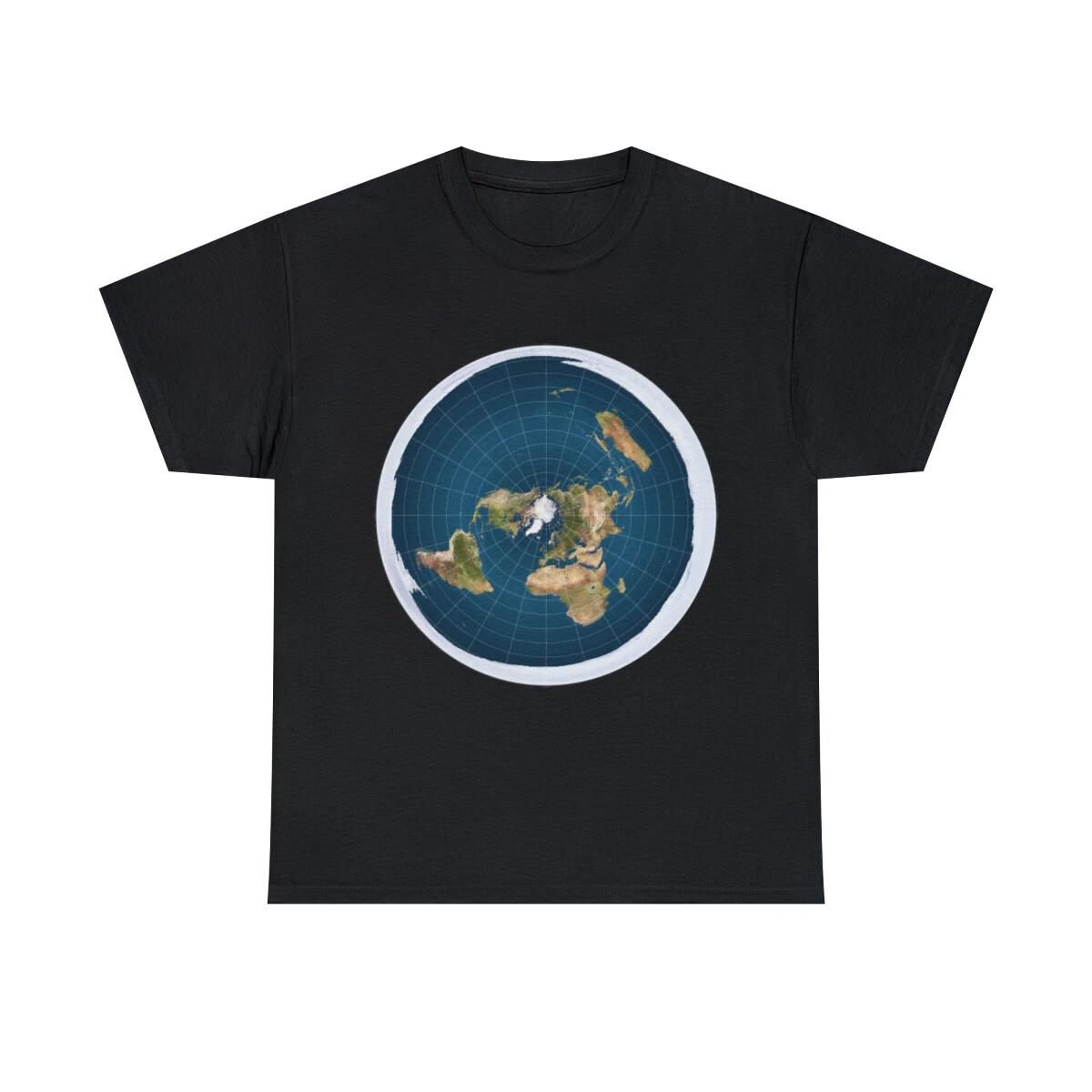 Flat Earth Graphic Tee Shirt, S-5XL L