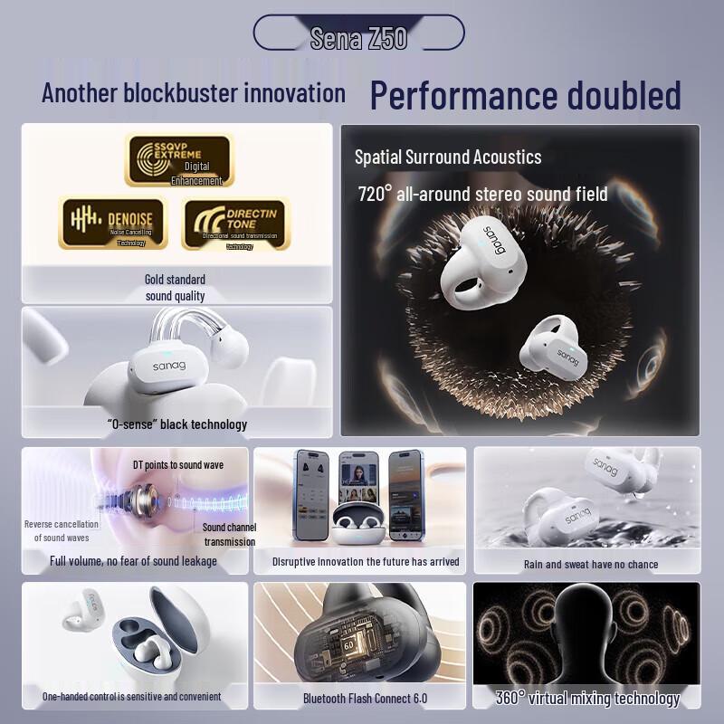 SANAG Z50S Pro True Wireless Bone Conduction Sports Earphones