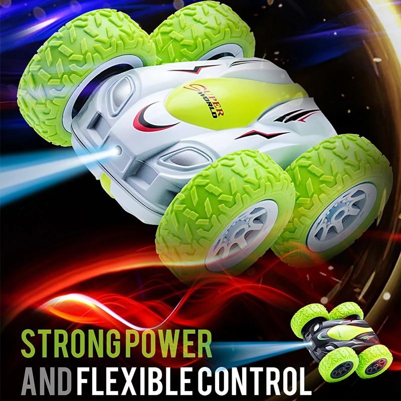 Rc Car Cool Boy Mini Stunt Car Bezdrátové dálkové ovládání Oboustranné otáčení o 360 stupňů Dětské hračky Flip Model 2,4g
