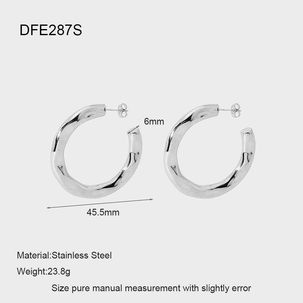 18K Gold Hammered Metal Stud Earrings - European & American INS Style for Women