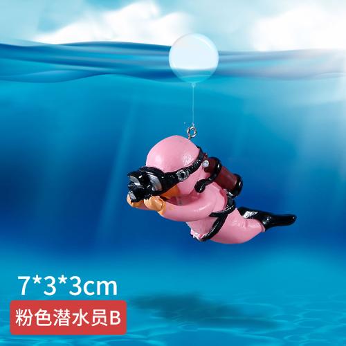 Fish Tank Decoration Luminous Green Mini Floating Diver Aquarium Ornaments Cute Small Floating Ball Aquarium Accessories Acuario