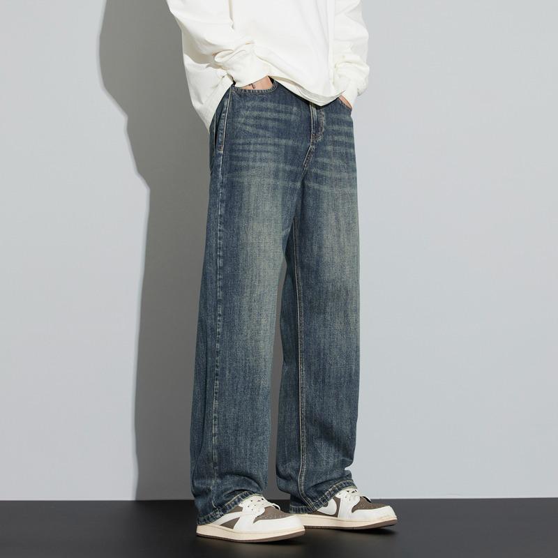Men's Retro High Street Loose Wide Leg Jeans - Spring & Autumn Style