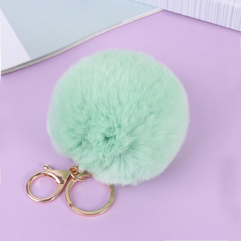 Creative Imitation Rex Rabbit Fur Ball Keychain - Plush Bag and Car Pendant Gift