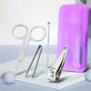 4-piece Nail Care Set: Stainless Steel Nail and Foot Repair Set, Including Scissors, Nail Clippers, and Files