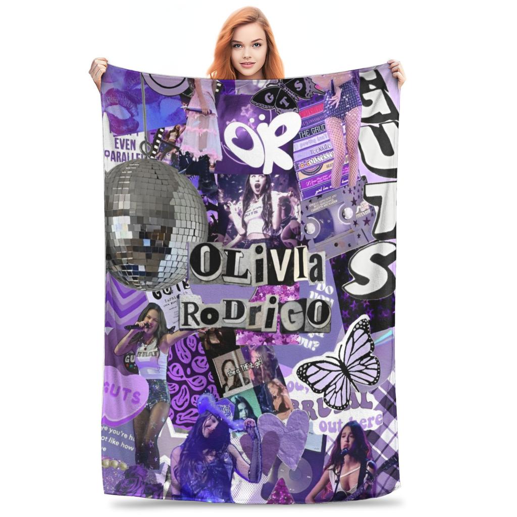 O-Olivia Vampire Rodrigos Fleece Throw Blanket Sour Blankets for Sofa Travel Lightweight Thin Bed Rug,