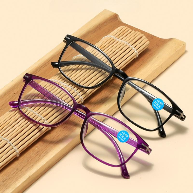 Modische Lesebrille mit quadratischem Rahmen, hochauflösend, Blaulichtfilter, Unisex, ultraleicht, bequem, Presbyopie-Brille